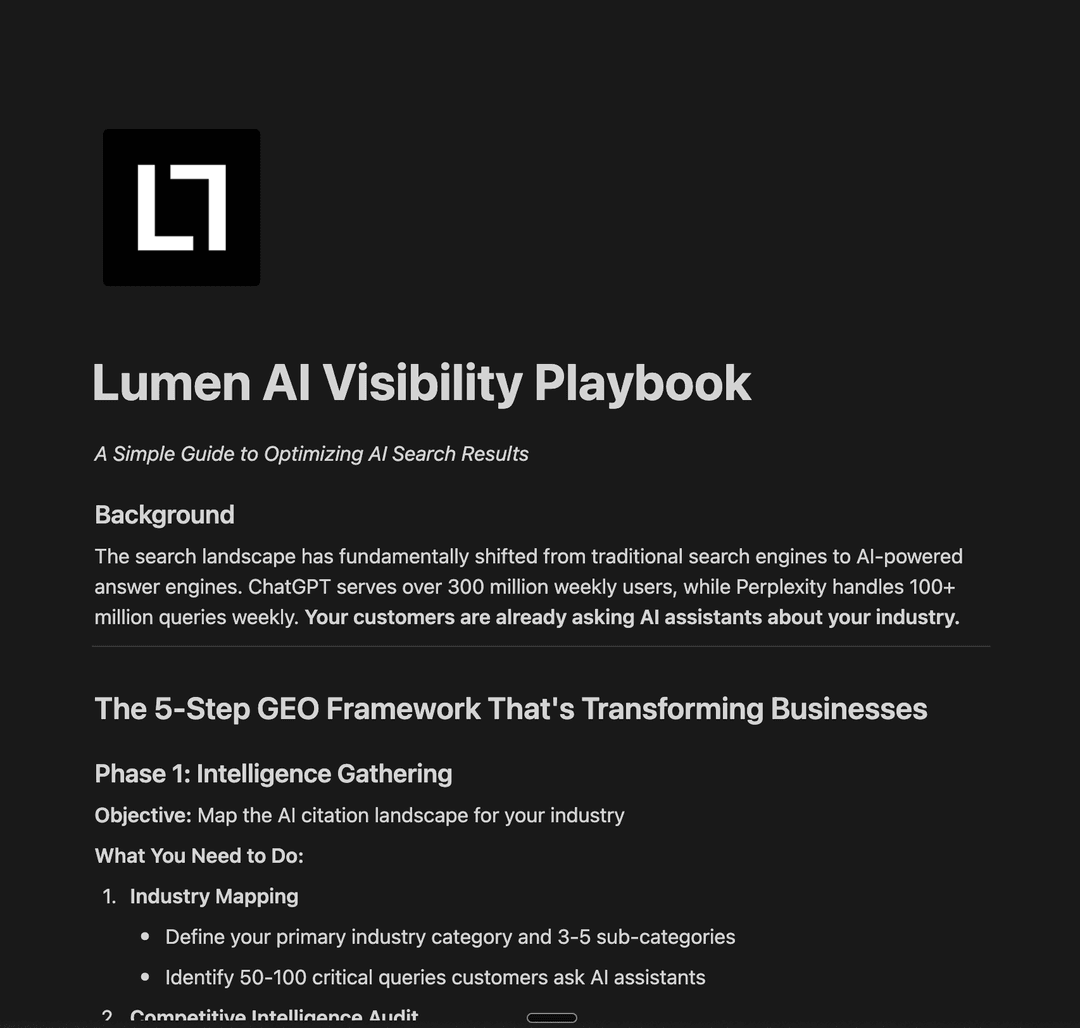 Lumen AI Visibility Playbook
